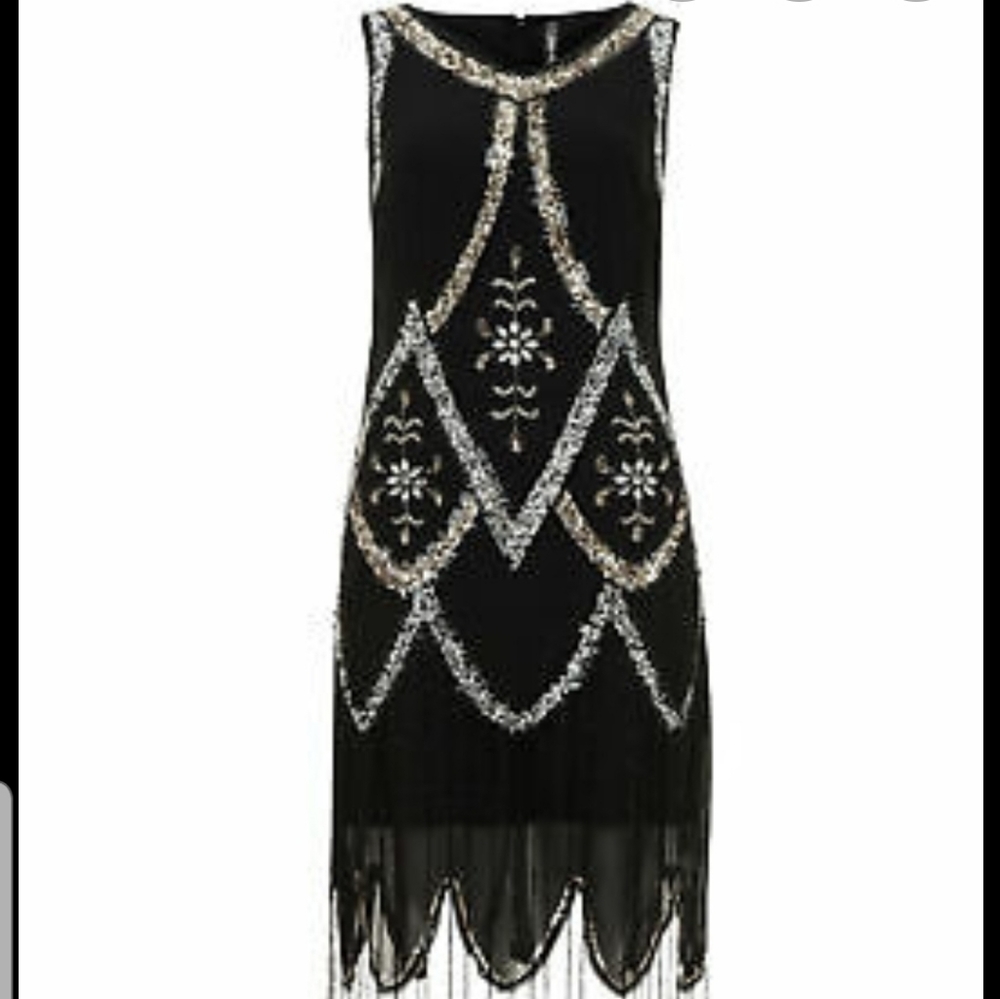 Roaring 20s Gatsby embellished flapper dress, vint